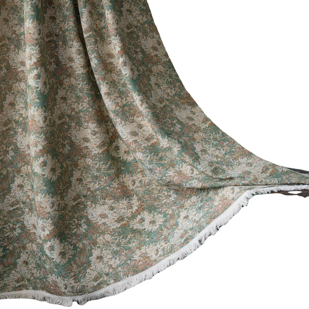 Shades Curtain Green Oil Painting Flower Kitchen Curtain American Country Noise-Reducing Curtains  Bay Window Curtain Finished Semi-shading