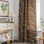 Curtain Jacquard Tassel Kitchen Curtain American Country Bay Window Rose Flower Semi-Shaded Factory Direct Supply