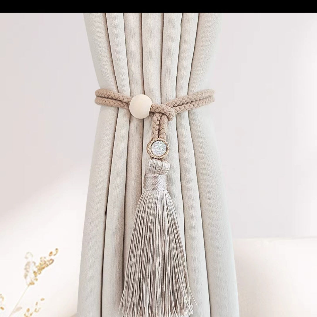 Adjustable New Style Simple Light Luxury Curtain Strap Pair of Tassel Rope Storage Curtain Buckle Home Decoration