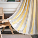 Shade curtains Rhyme Curtain Finished Striped Yarn-dyed White Whisker Contrast Kitchen Curtain Country Style Living Room Semi-Shaded Bay Window