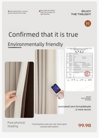 99% Sun black out -New black gold hemp expert high shading curtain living room bedroom heat insulation sunshade thickened sound insulation cotton linen curtain fabric