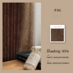 2025 New Chenille Herringbone Pattern Curtains Modern Simple High-End Bedroom Living Room High Blackout Curtains Customization