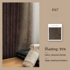2025 New Chenille Herringbone Pattern Curtains Modern Simple High-End Bedroom Living Room High Blackout Curtains Customization