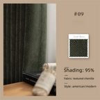 2025 New Chenille Herringbone Pattern Curtains Modern Simple High-End Bedroom Living Room High Blackout Curtains Customization