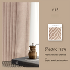 2025 New Chenille Herringbone Pattern Curtains Modern Simple High-End Bedroom Living Room High Blackout Curtains Customization