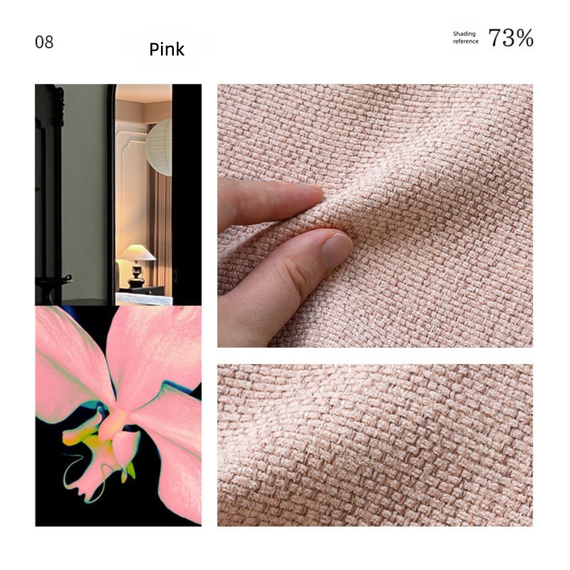 80% Black out Light French Middle Ancient Nanyang American Black Edge Yarn-dyed Chenille Living Room Curtain Cream Autumn Well Curtain Fabric Finished
