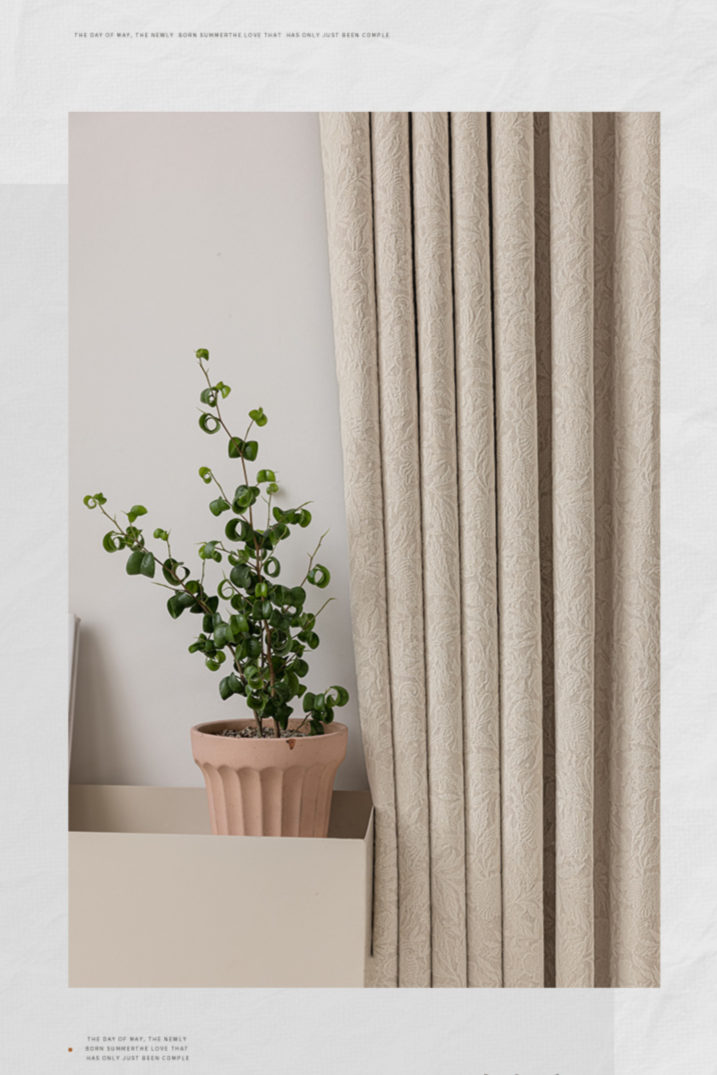2025 New Rose Flower French Mid-Century Style Curtains High-End Chenille Blackout High-End Sense Shaoxing Keqiao Customization