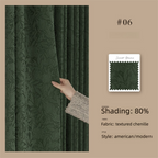 2025 New Rose Flower French Mid-Century Style Curtains High-End Chenille Blackout High-End Sense Shaoxing Keqiao Customization